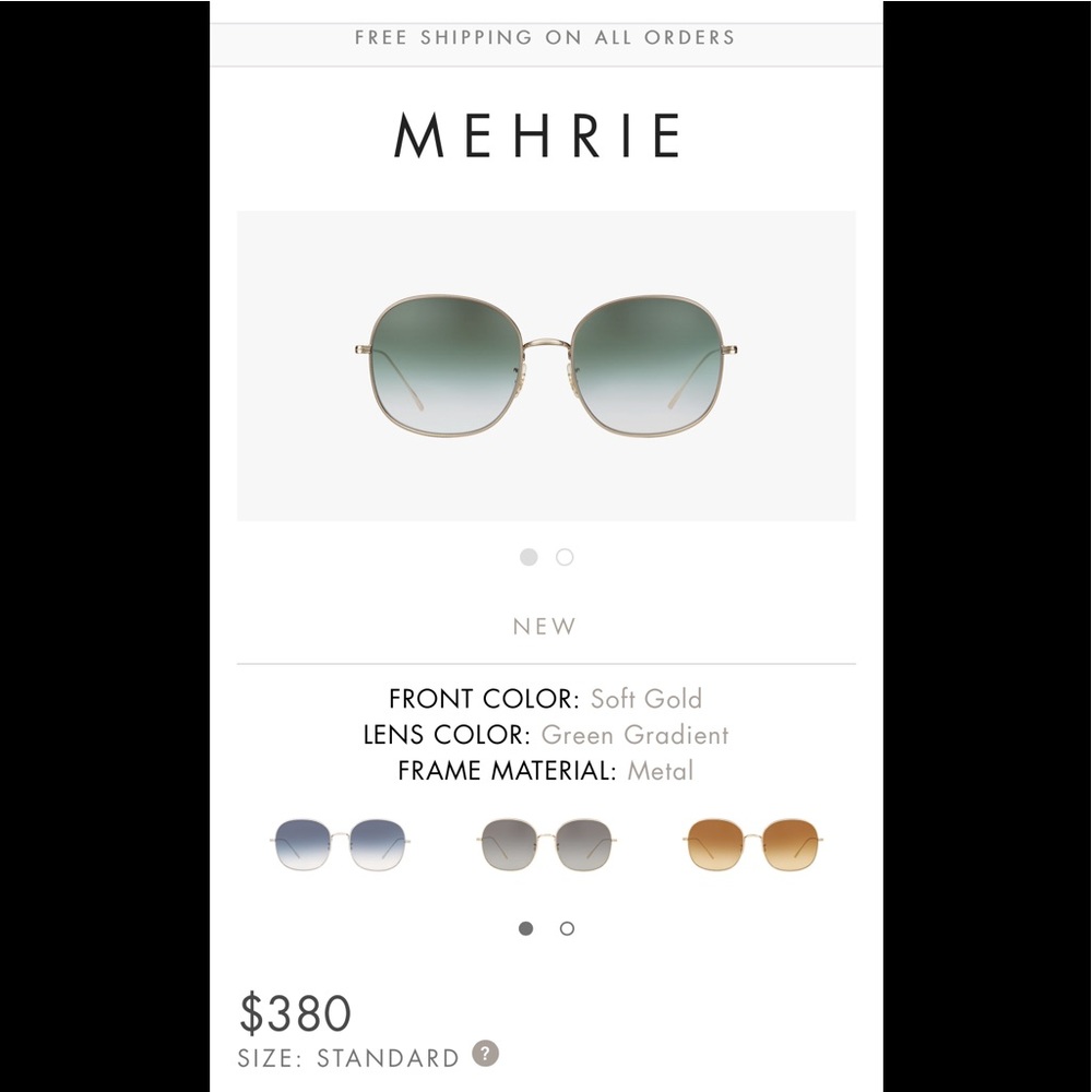 Oliver Peoples Mehrie Sunglass NEW!